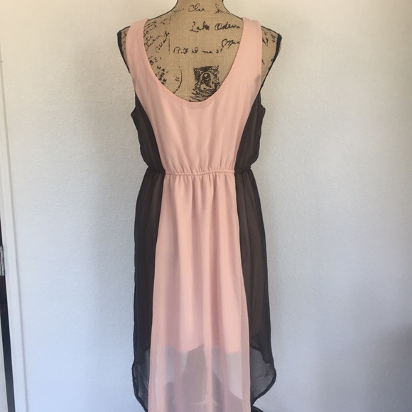 Rhapsody L Pink/Grey Hi Low Dress - Picture 5 of 7